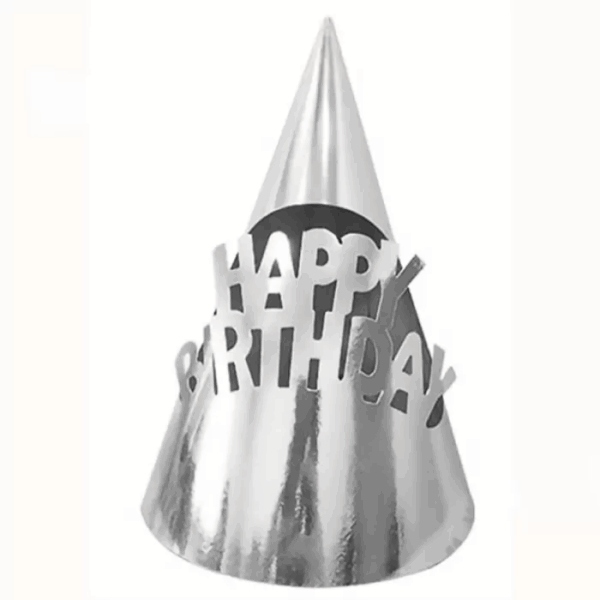 Külah Şapka Happy Bırthday Gümüş 20'li