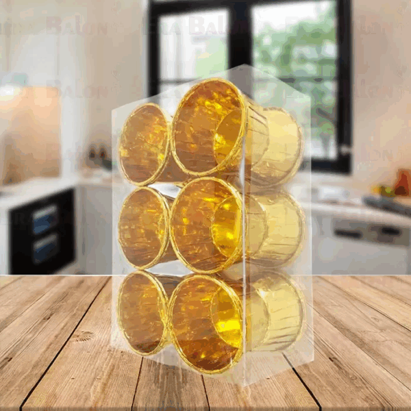 Cupcake Kapsül Yuvarlak Altın 24'lü