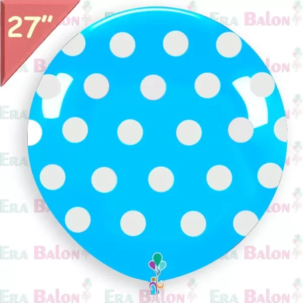 Hazır Baskılı Balon 27" Mavi Puanlı