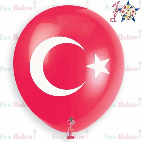 Hazır Baskı Balon (1+1) Ay Yıldız