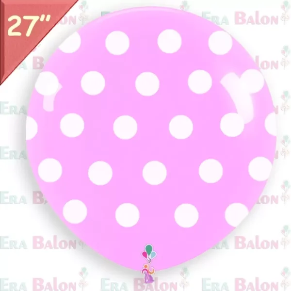 Hazır Baskılı Balon 27" Pembe Puanlı