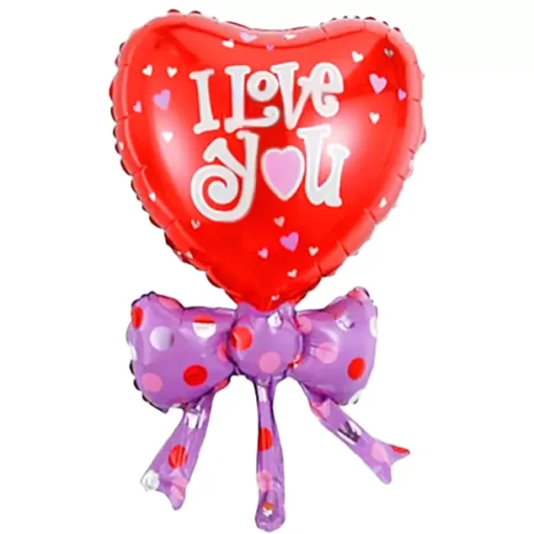 Folyo Balon Çin 18" I Love You Kalp Fiyonk 10'lu
