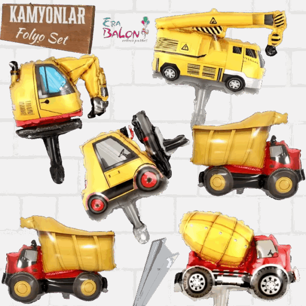 Folyo Balon Çin Set 14" Kamyonlar 6'lı