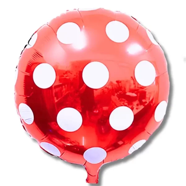 Folyo Balon Çin 18" Puanlı Kırmızı 10'lu
