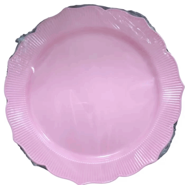 Tabak Lüks Sert Plastik 25 Cm 6'lı Pembe
